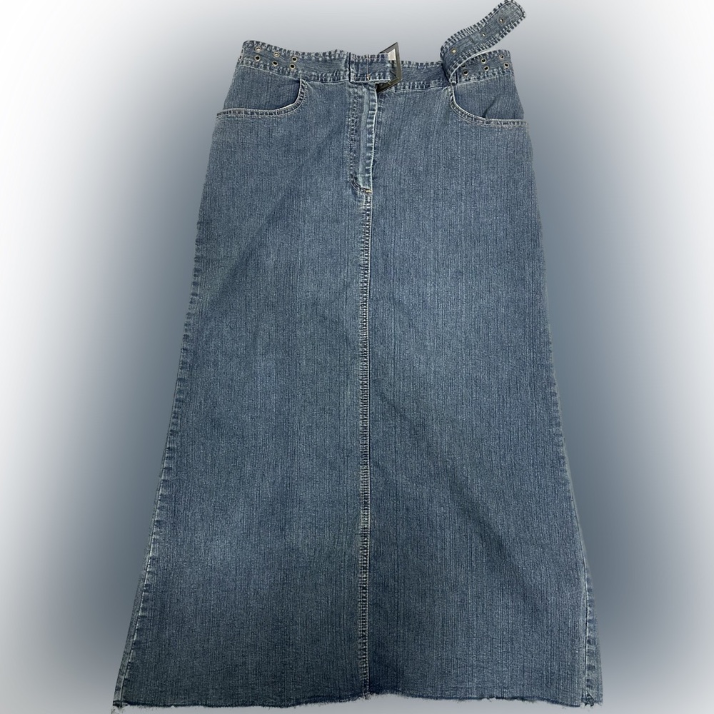 Vintage Long Denim Maxi Skirt